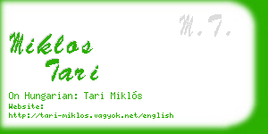 miklos tari business card