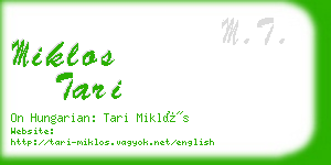 miklos tari business card